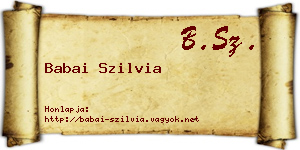 Babai Szilvia névjegykártya