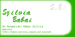 szilvia babai business card